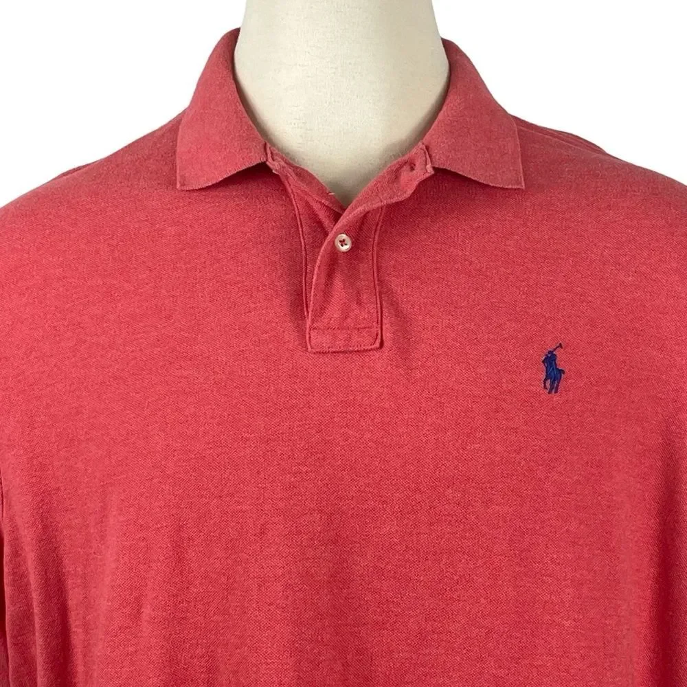 Men's Polo Ralph Lauren Orange Classic Fit 100% Cotton Polo XXL‎